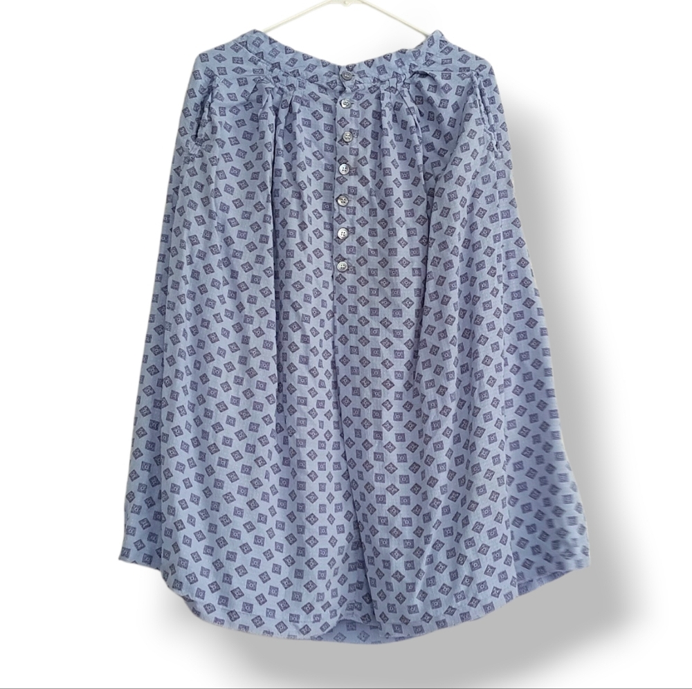 Esprit Blue Vintage Button Down Skirt Pockets 80s Nancy Wheeler Cottagecore LG